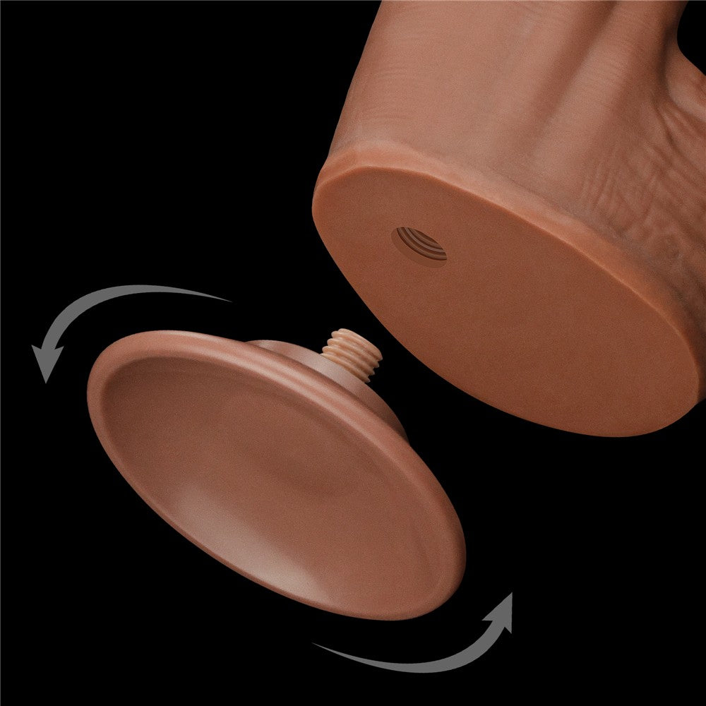 12'' King Size Brown Dual Layer Sliding Skin Dong - Realistic Dildo for Ultimate Pleasure