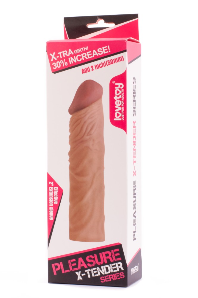 Pleasure X-Tender Penis Sleeve Brown 3 Man?onul penisului