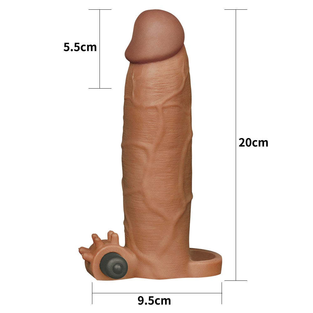 Pleasure X-Tender Vibrating Penis Sleeve #6 Brown Man?onul penisului