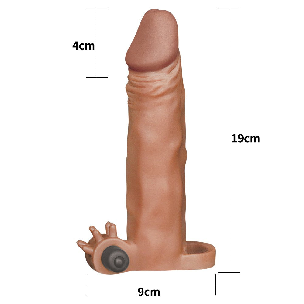 Pleasure X-Tender Vibrating Penis Sleeve #3 - Brown Male Enhancement Sleeve for Ultimate Sensation