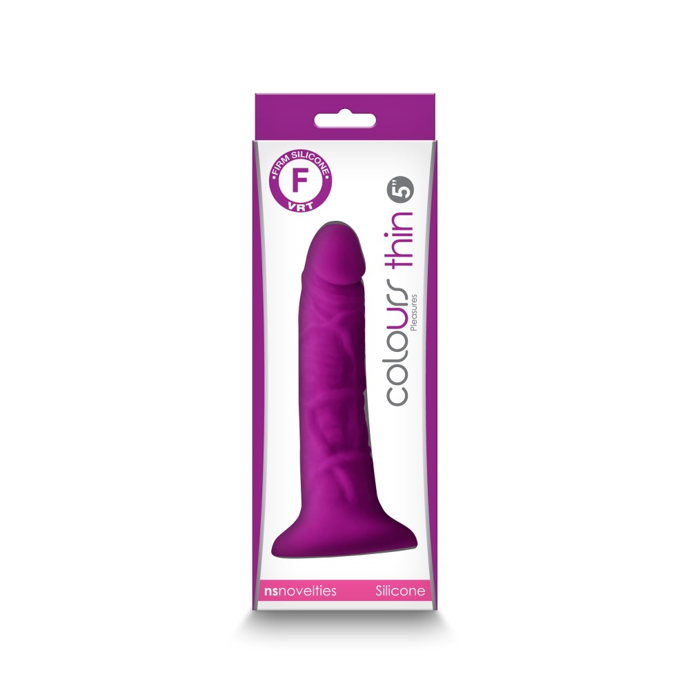 Purple Dildo - 5 Thin Pleasure Toy for Intense Sensations - High-Quality Adult Fun
