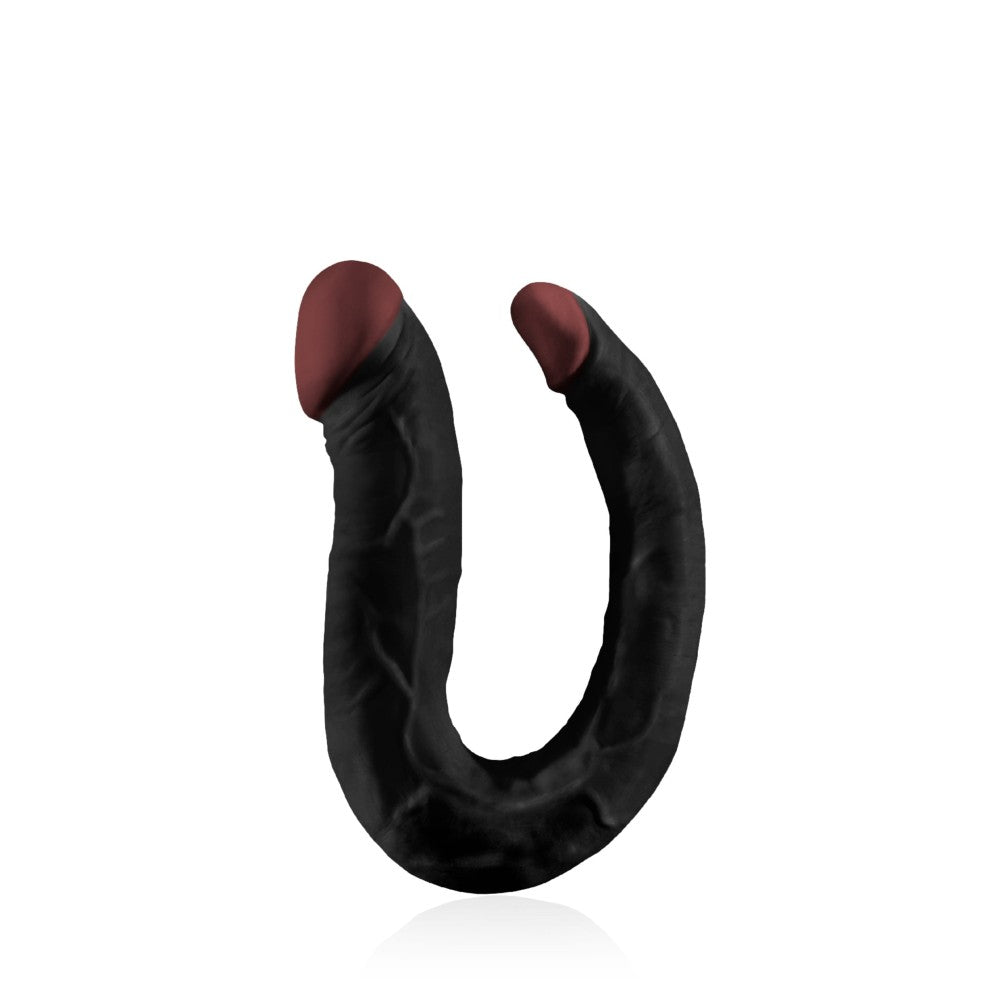 HOODLUM 16 U-Shaped Black Dildo - Dual Ended Pleasure for Ultimate Satisfaction