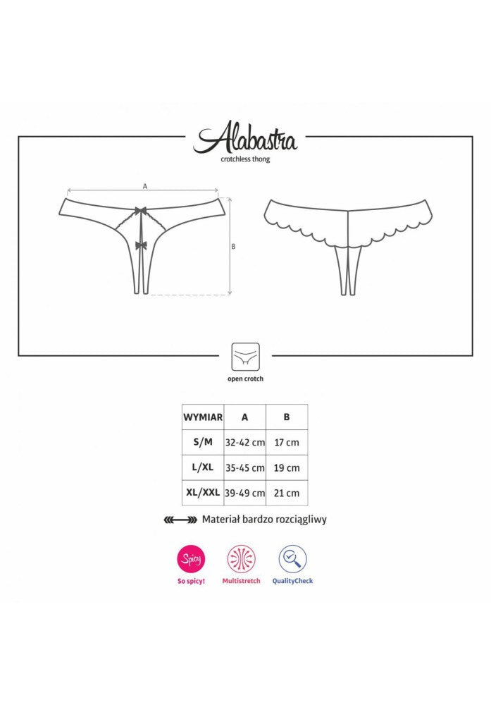 Alabastra Crotchless Thong L/XL - Stylish Corset and Tanga Set for Ultimate Comfort