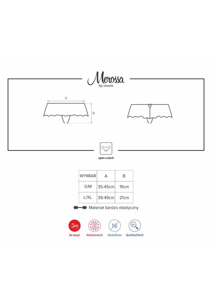 Merossa Crotchless Panties for Women - S/M - Sexy Lace Chilo?i, Thong Style Lingerie