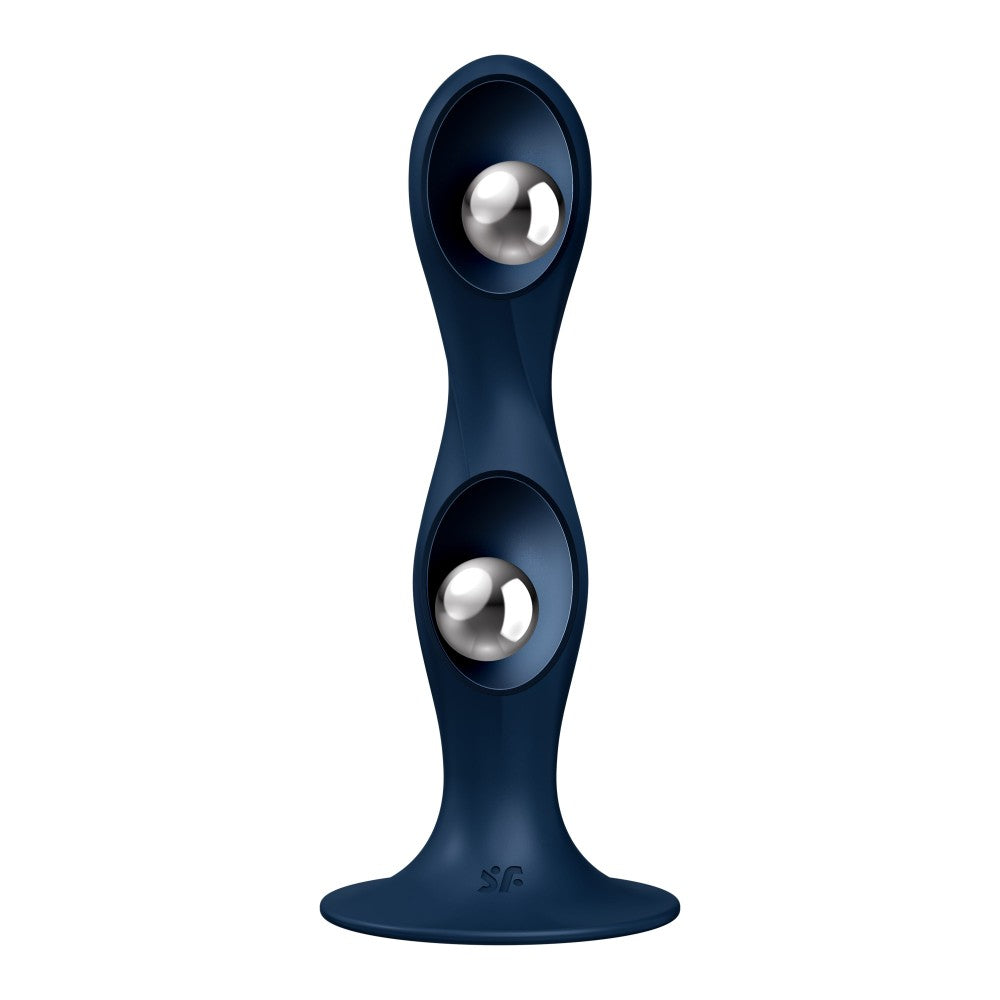 High-Quality Double Ball Dildo - Dark Blue Silicone Pleasure Toy for Intense Stimulation