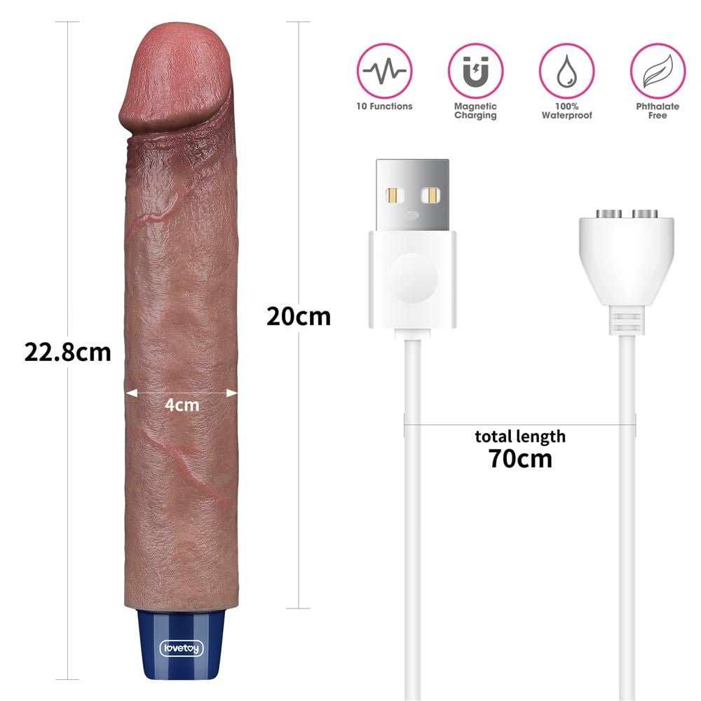9 Real Softee Rechargeable Silicone Vibrating Dildo - Powerful Pleasure Toy for Ultimate Satisfaction