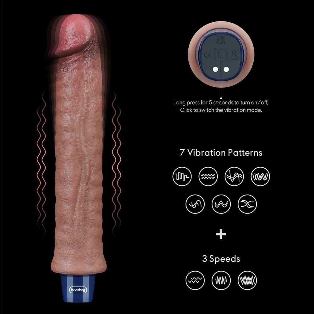 9.5 Real Softee Silicone Vibrating Dildo - Rechargeable Adult Pleasure Toy