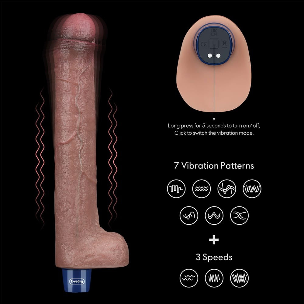 10.5 REAL SOFTEE Rechargeable Silicone Vibrating Dildo - Realistic Pleasure Toy for Intense Satisfaction