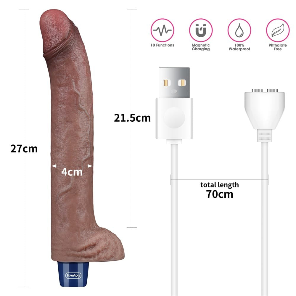 11-Inch REAL SOFTEE Rechargeable Silicone Vibrating Dildo | Ultra-Soft Vibrator for Ultimate Pleasure