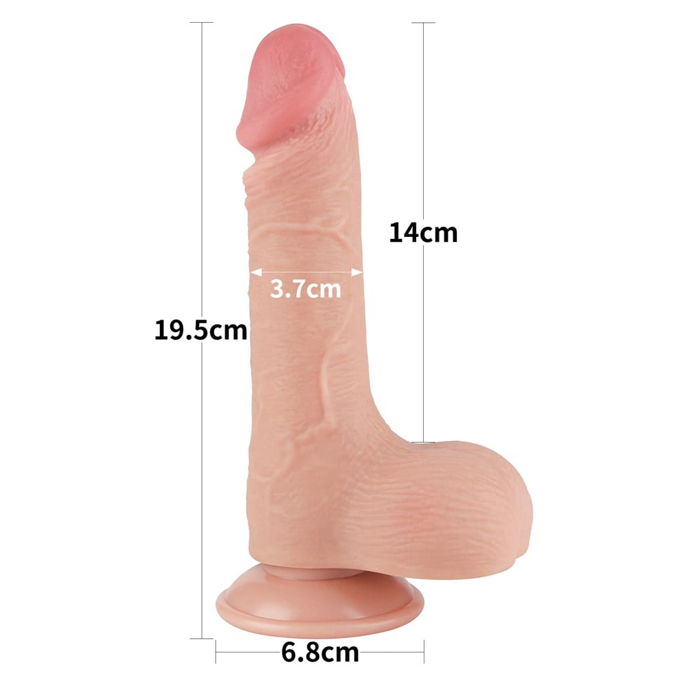 7.5'' Realistic Dual Layer Skin Dildo - Flesh Tone Sliding Dong for Ultimate Pleasure