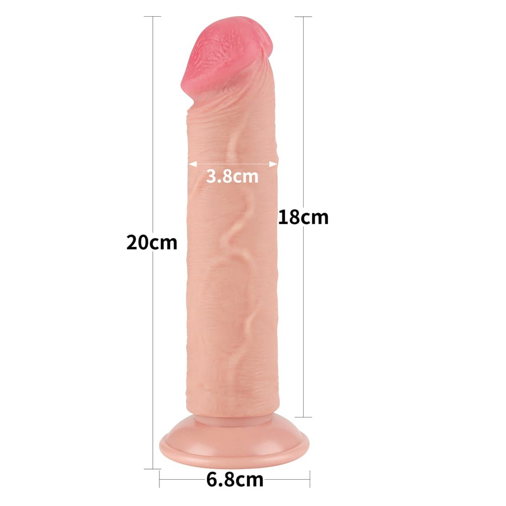 8'' Sliding Skin Dual Layer Dong - Realistic Flesh II Dildo for Ultimate Pleasure