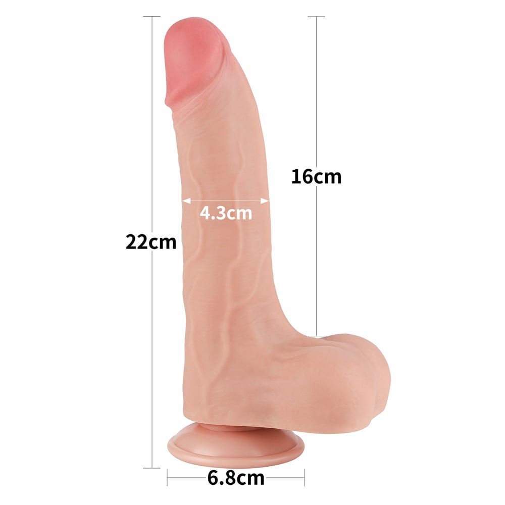 8.5'' Dual Layer Sliding Skin Dong - Realistic Flesh II Dildo for Enhanced Pleasure