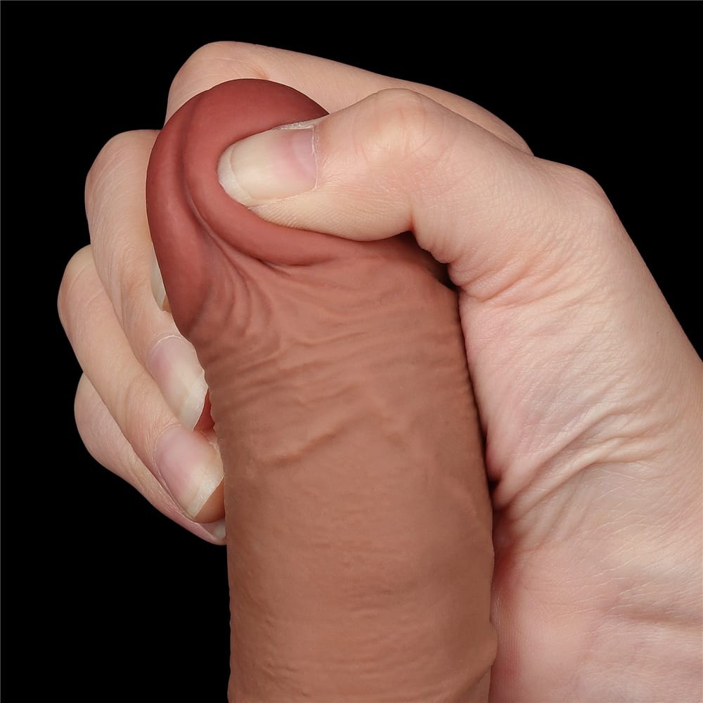 Realistic 7.5'' Sliding Skin Dual Layer Brown Dildo | High-Quality Silicone Adult Toy