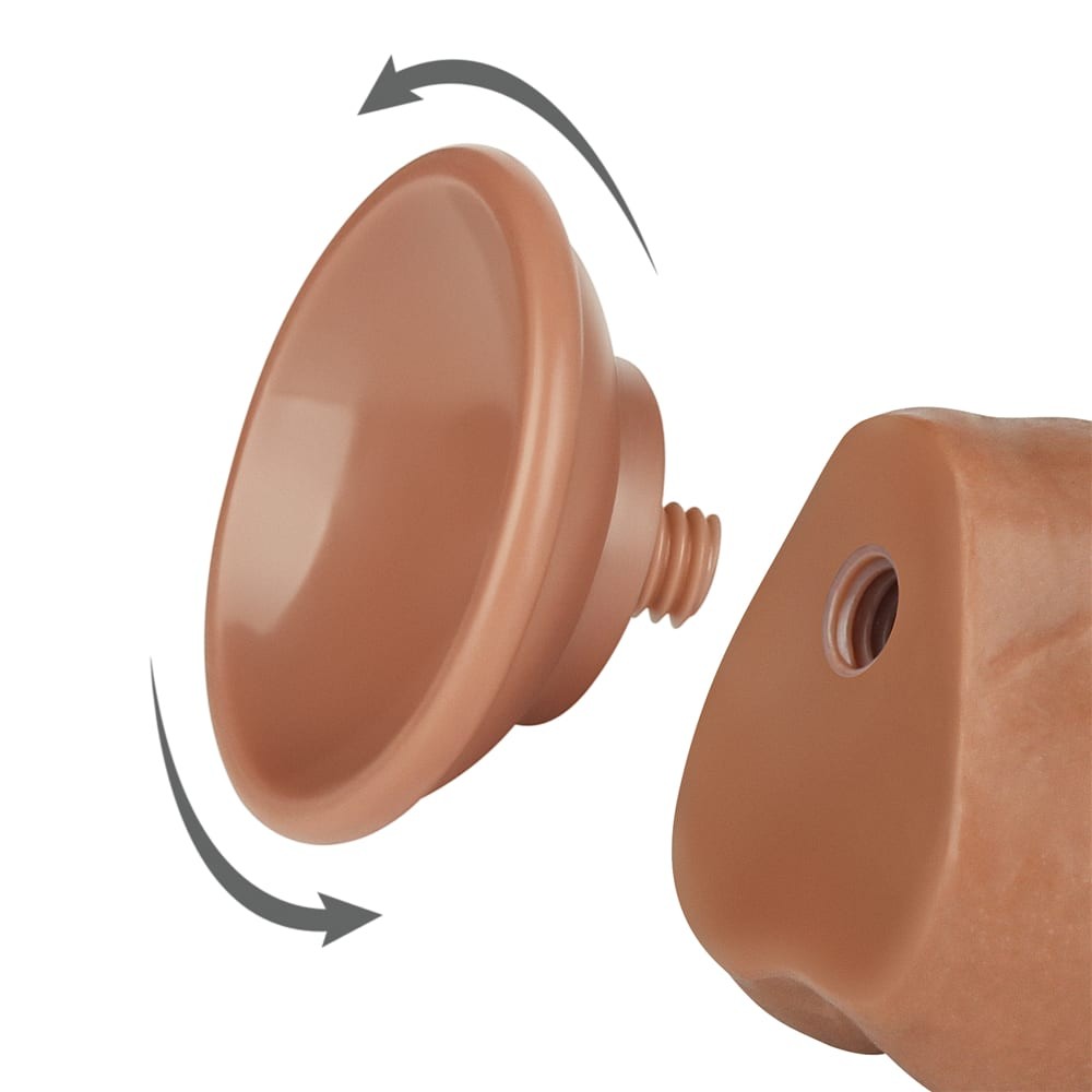 7.5'' Brown Dual Layer Dong - Realistic Sliding Skin Dildo for Ultimate Pleasure