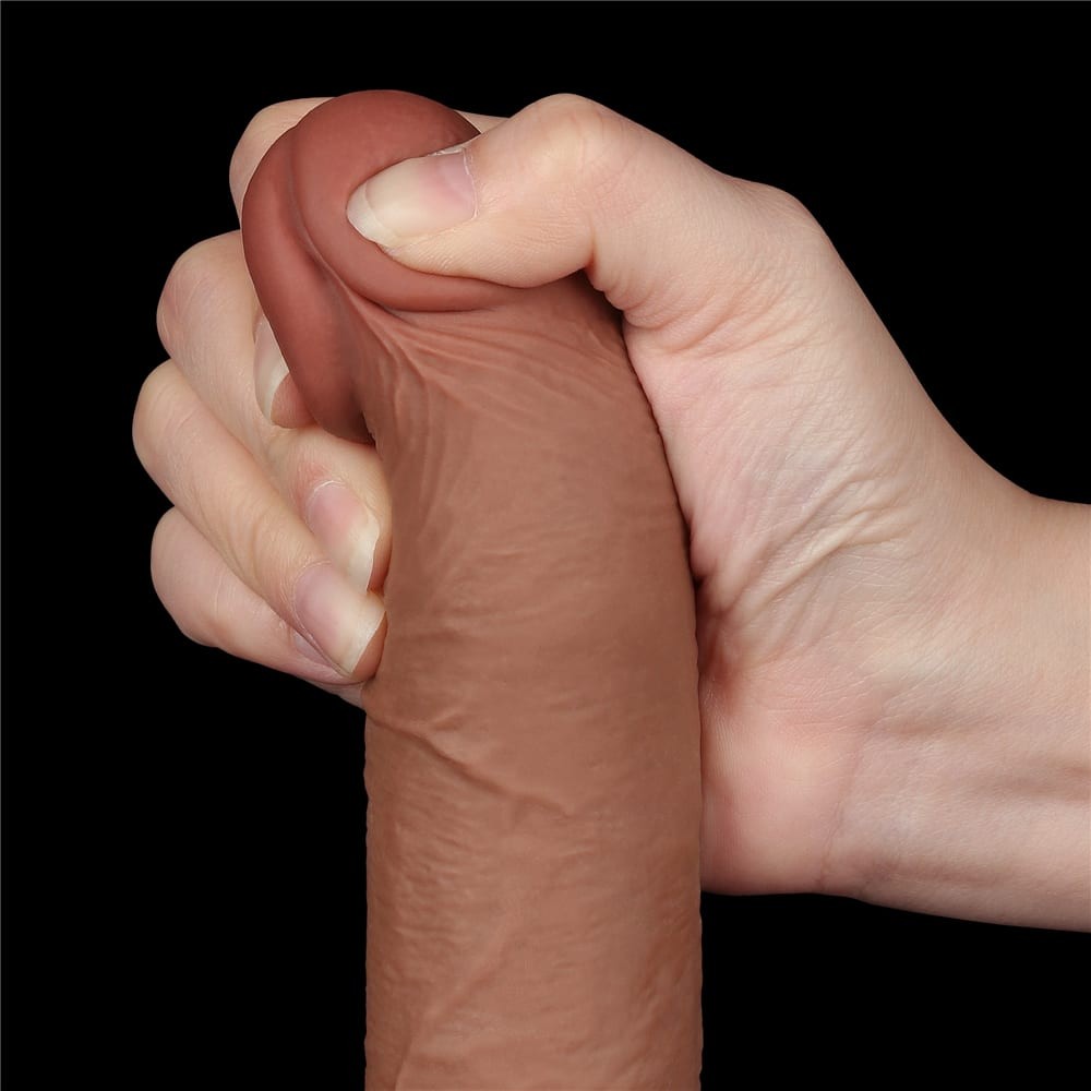 7.5'' Sliding Skin Dual Layer Dong Brown III Dildo