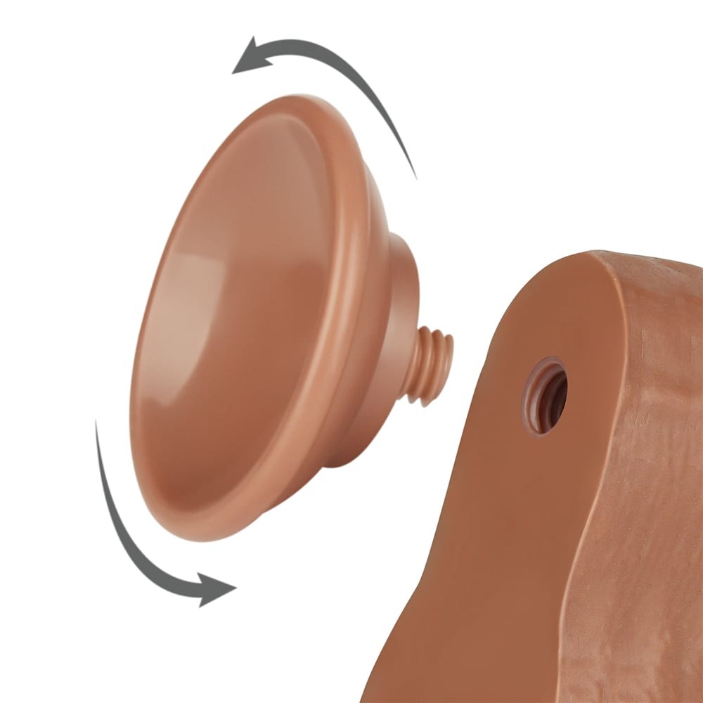 Realistic 8.5'' Sliding Skin Dual Layer Brown II Dildo - Premium Pleasure Toy