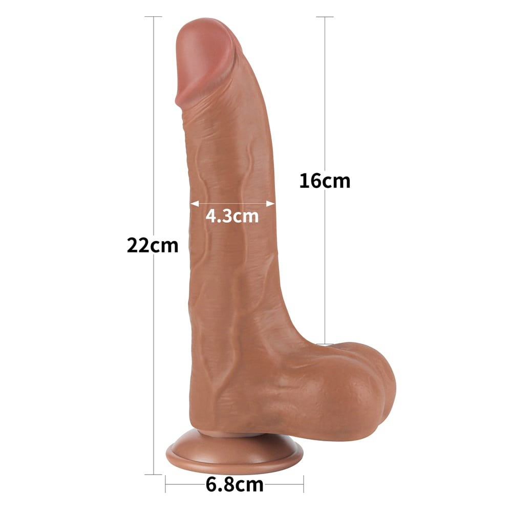 Realistic 8.5'' Sliding Skin Dual Layer Brown II Dildo - Premium Pleasure Toy