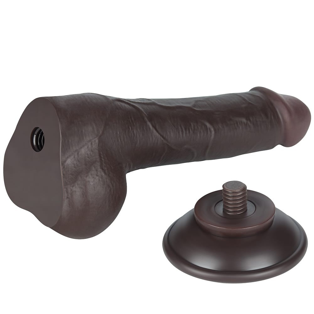 7.5'' Dual Layer Sliding Skin Dong - Realistic Black Dildo for Ultimate Pleasure