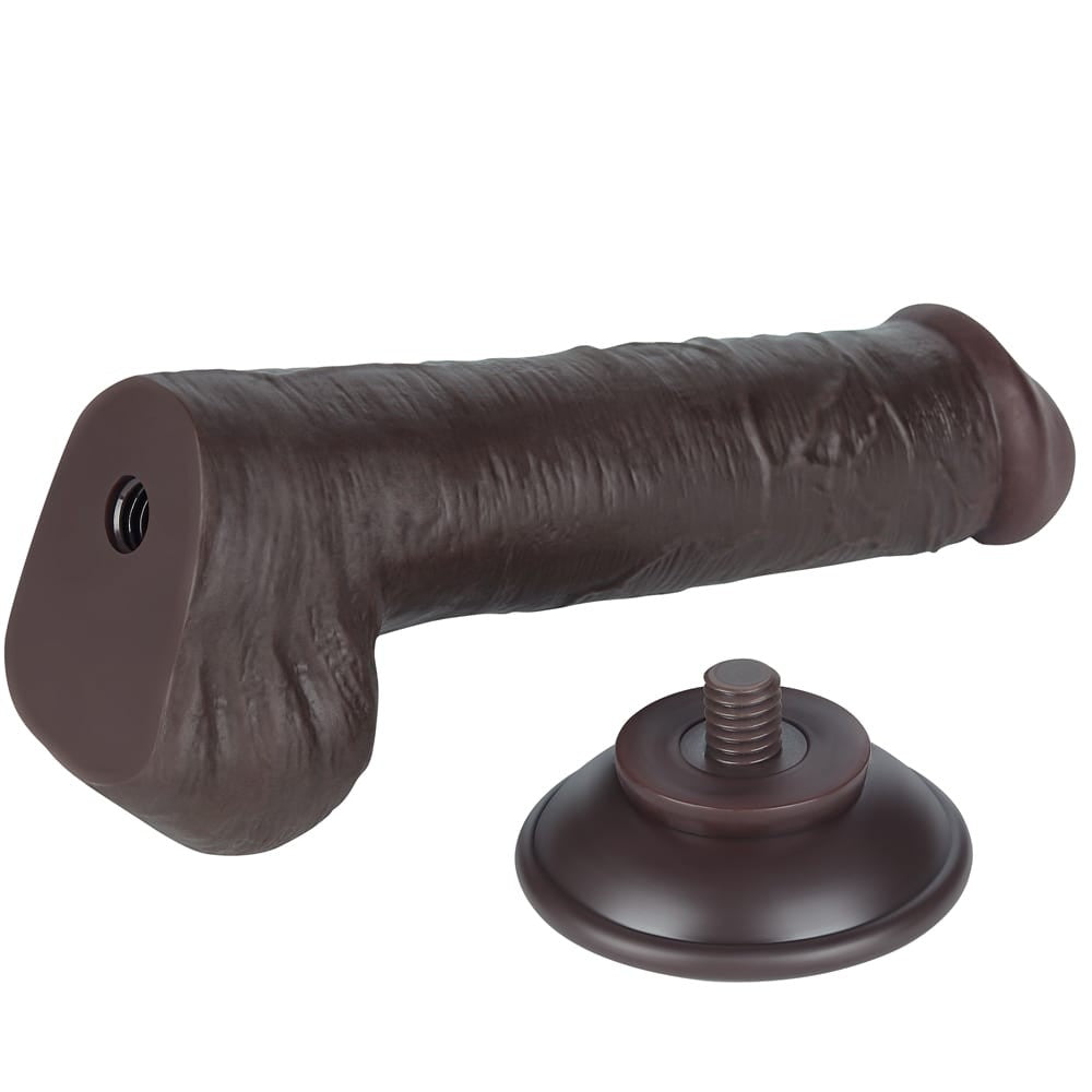 8'' Sliding Skin Dual Layer Dong Black III Dildo