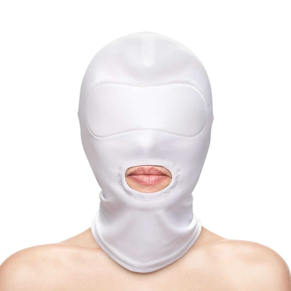 Fetish Fashion Mouth Hood - White BDSM Mask - Alternate Packaging for Playful Encounters