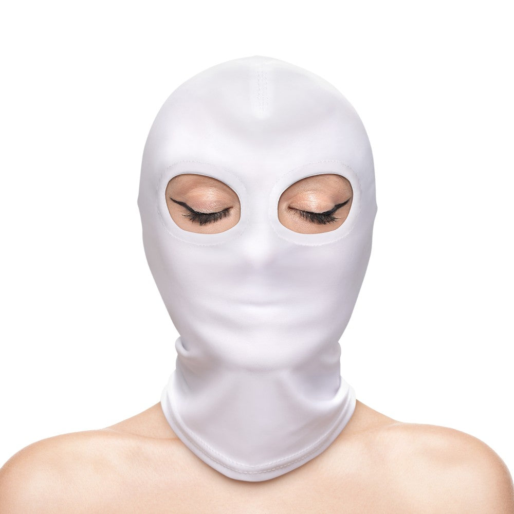 Fetish & Fashion White Eyes Hood - BDSM Masquerade Mask - Alternate Packaging