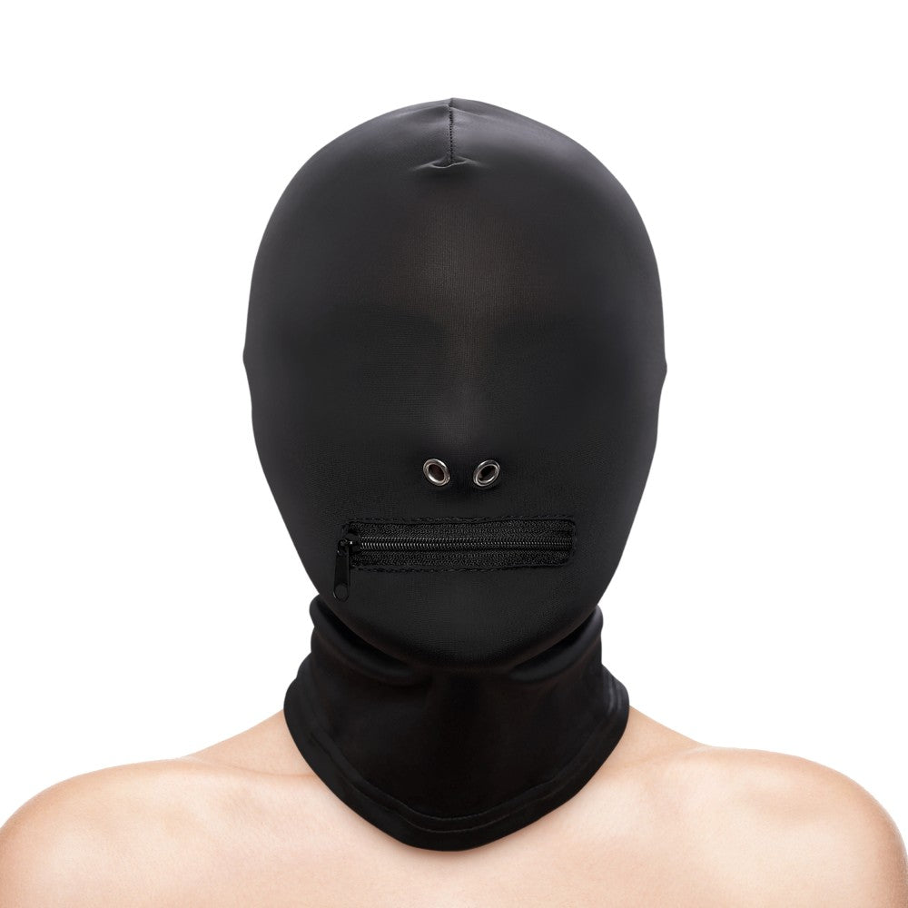 Zippered Mouth Hood - Black Fetish Mask for BDSM - Fashionable Alternative Packaging