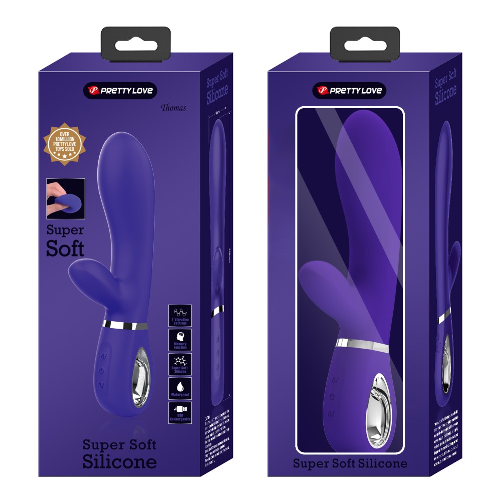 Pretty Love Thomas II Vibrator - Purple, Powerful G-Spot & Clitoral Stimulator, Waterproof, Rechargeable - Pleasure Tool for Women