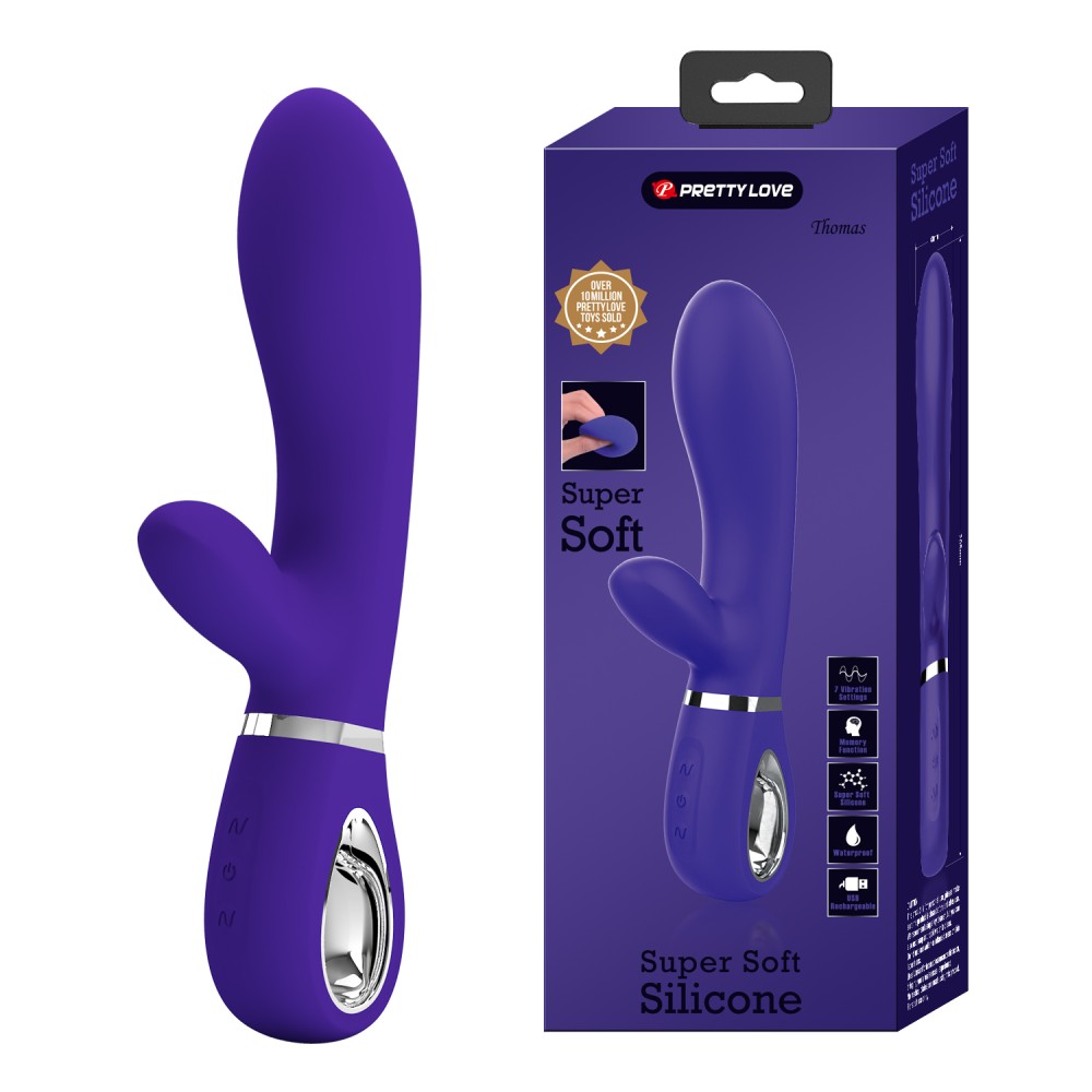 Pretty Love Thomas II Vibrator - Purple, Powerful G-Spot & Clitoral Stimulator, Waterproof, Rechargeable - Pleasure Tool for Women