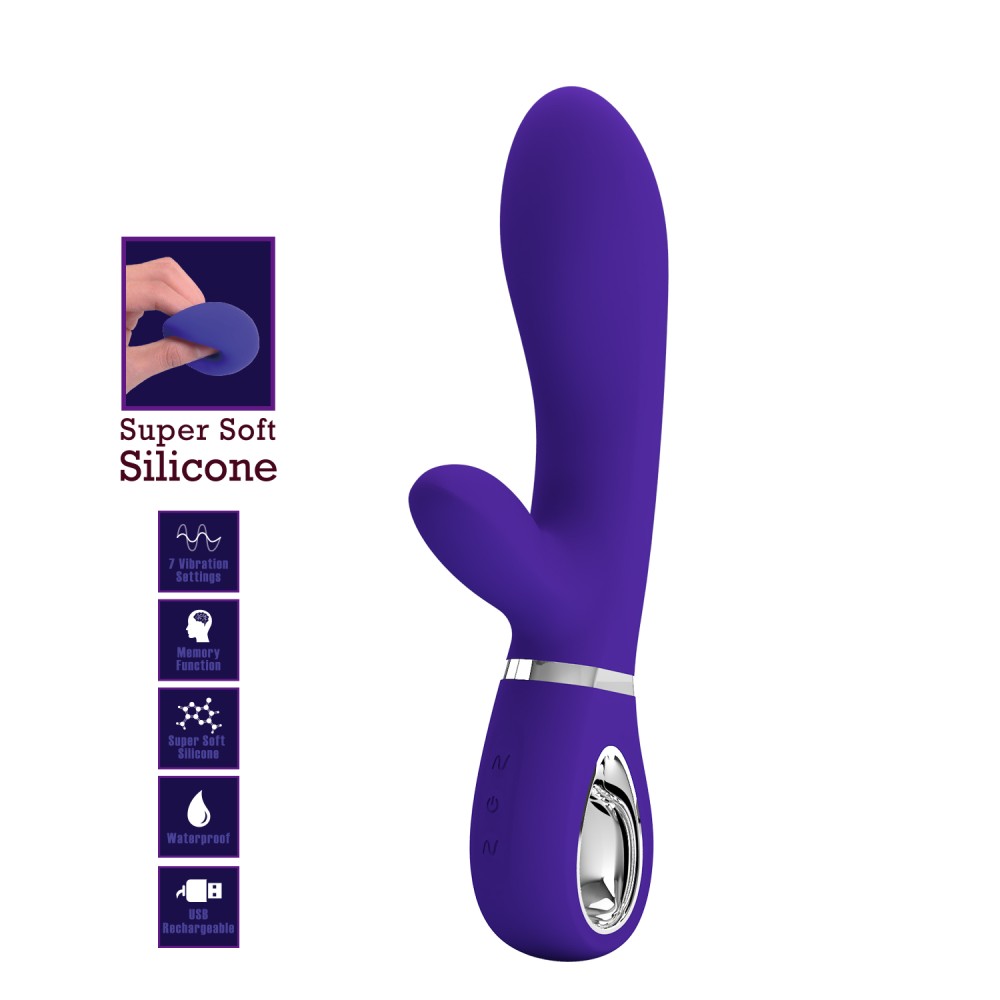 Pretty Love Thomas II Vibrator - Purple, Powerful G-Spot & Clitoral Stimulator, Waterproof, Rechargeable - Pleasure Tool for Women