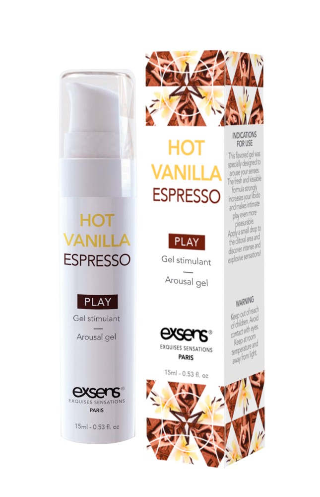 Cooling Arousal Gel - Hot Vanilla Espresso 15ml - Warming Massage Oil for Ultimate Sensation