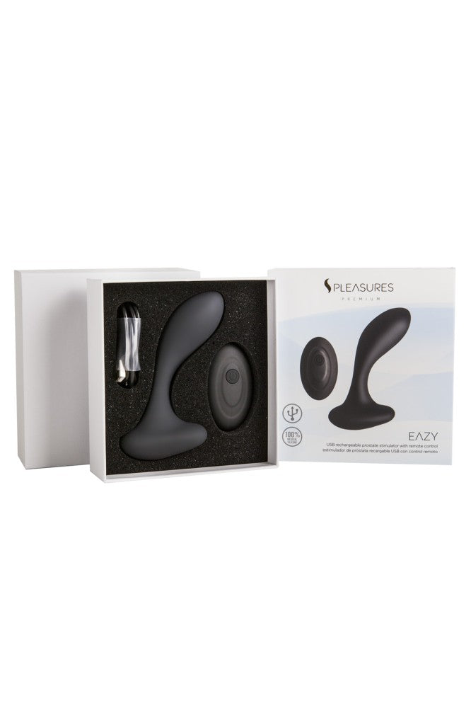 Maximize Pleasure with EAZY Black Prostate Massager - Ultimate Relaxation & Stimulation