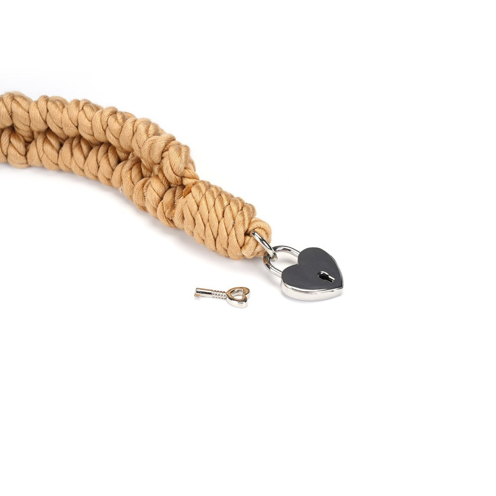 Bound You II Lockable Rope Collar - BDSM Gag Accessory for Restraint Play