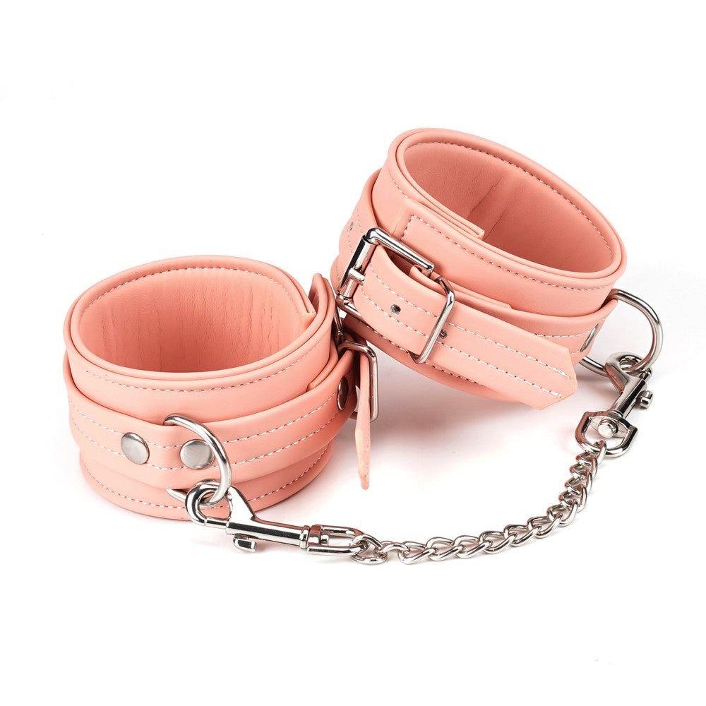 Premium Pink Organosilicon Ankle Cuffs for BDSM - Soft, Durable, and Stylish Ankle Restraints