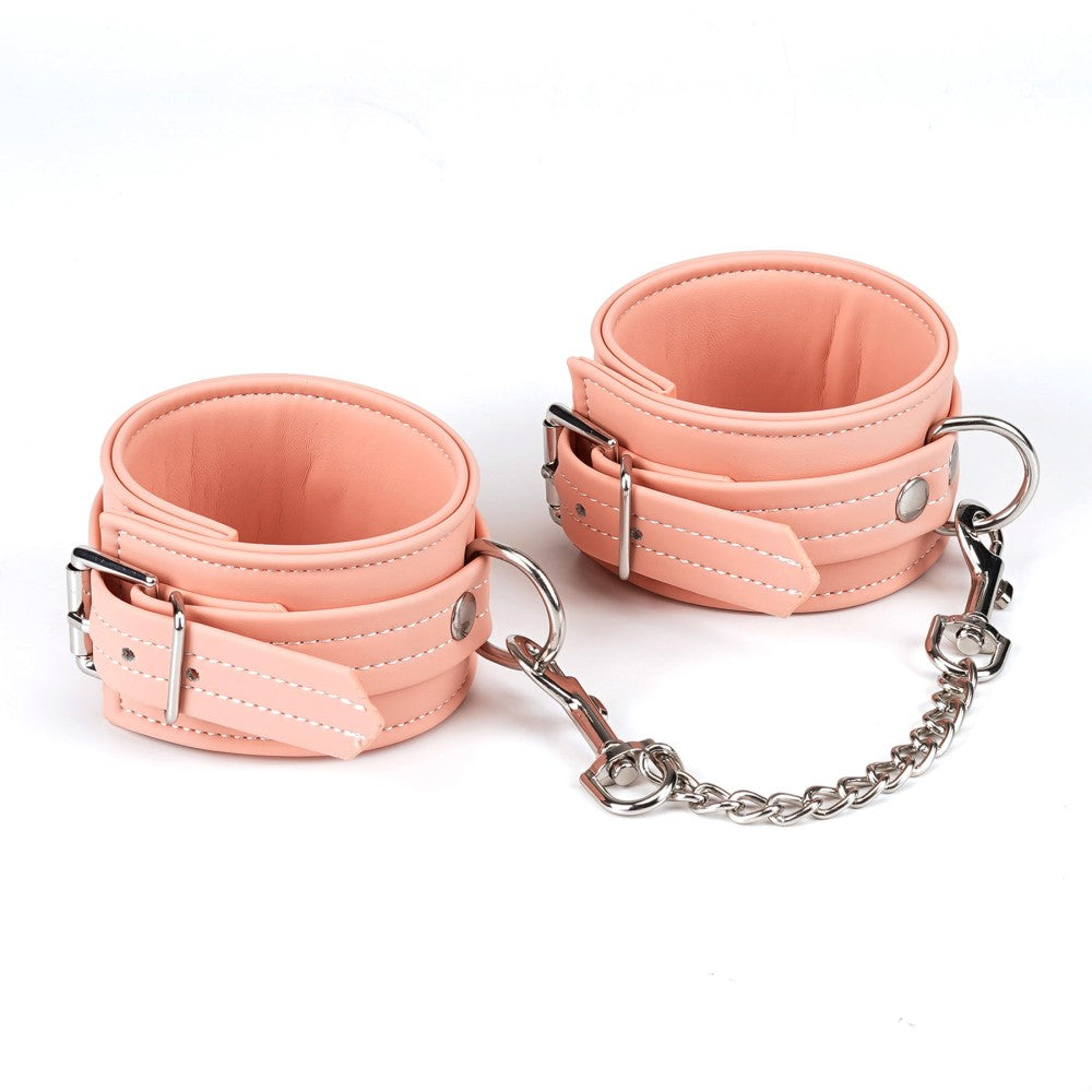 Premium Pink Organosilicon Ankle Cuffs for BDSM - Soft, Durable, and Stylish Ankle Restraints