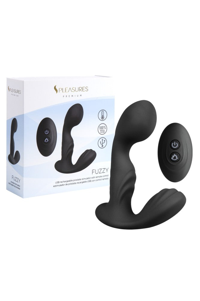 FUZZY Prostate vibe w/remote & Heating - Black Vibrator